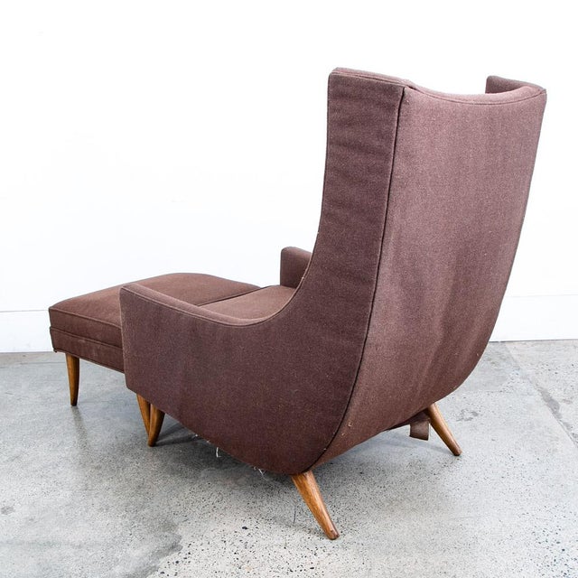 Kroehler 1960s Mid-Century Modern Lounge Chair Attributed to Kroehler with Brown Ottoman For Sale - Image 4 of 11