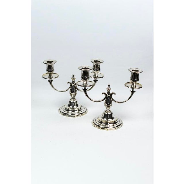 Two-Light Candlesticks in Silver-Plated Metal, 1890s, Set of 2 For Sale - Image 13 of 13
