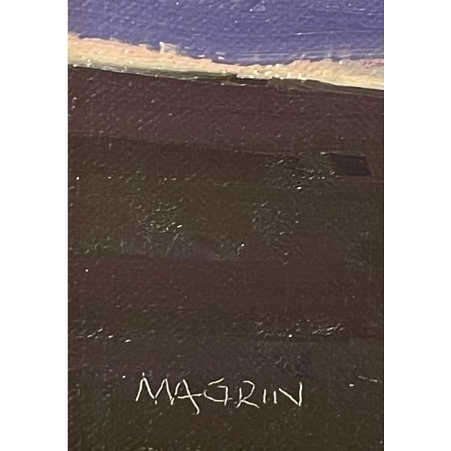 Contemporary First Light by Michael Magrin | Oil on Mounted Linen Sunrise Landscape With Clouds For Sale - Image 3 of 3