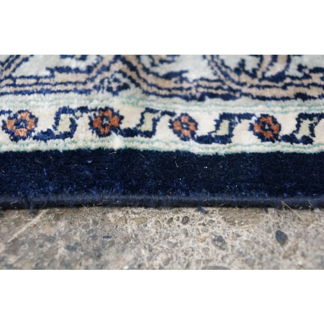 Vintage Indian Wool Handwoven Geometric Floral Medallion Area Rug Carpet 9 X 13' For Sale - Image 4 of 13