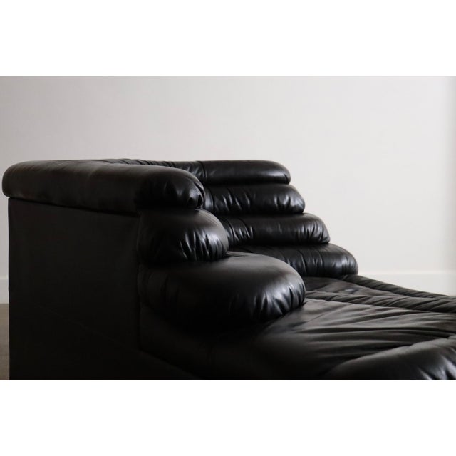 Black DS-1025 Terrazza Sofa in Black Leather by Ubald Klug for de Sede, 1970s For Sale - Image 8 of 16