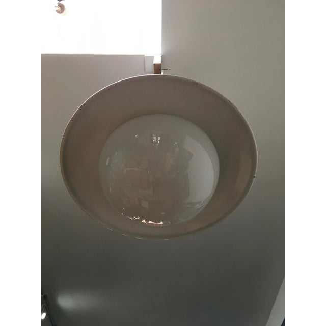 1980s Forecast Lighting Postmodern Pendant Chandelier, Los Angeles, White & Chrome For Sale In Los Angeles - Image 6 of 11