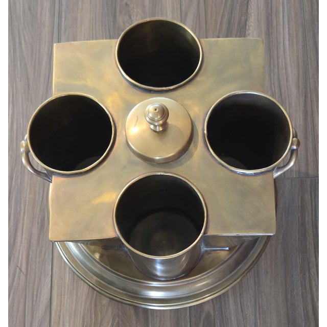 Art Deco Mid 20th Century 4 Bottle Wine Chiller With Ice Bucket For Sale - Image 3 of 7