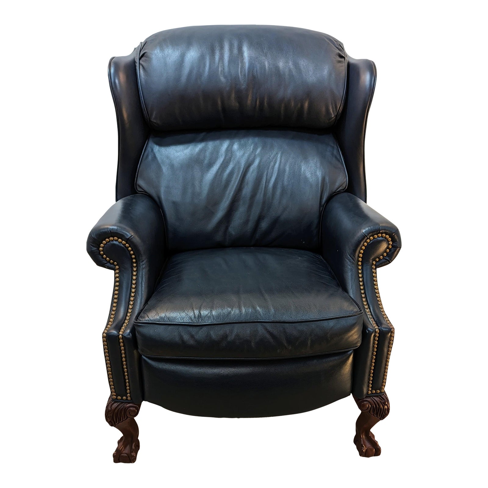 Hancock & Moore Leather Wingback Recliner Chairish