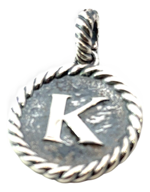 1990s David Yurman Letter K Amulet Sterling Silver Estate