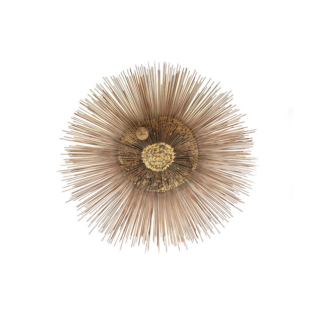 Bronze 1960's Brutalist Sunburst Wall Sculpture by William and Bruce Friedle For Sale - Image 8 of 13