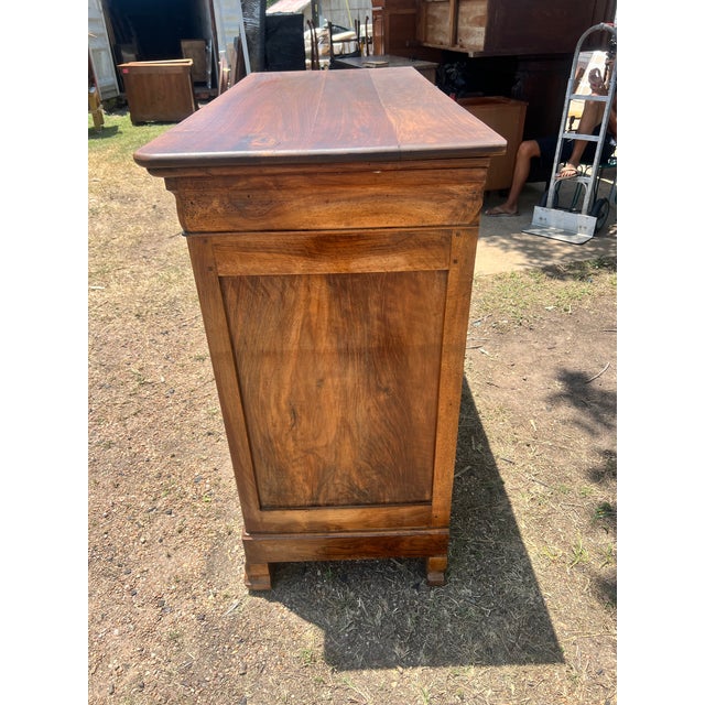 Mid 19th Century French 19th Century Louis Philippe Solid Walnut Two Door Buffet For Sale - Image 5 of 12