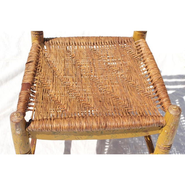 Yellow Mexican Folk Art Adult Chair From the 1930s For Sale - Image 9 of 12