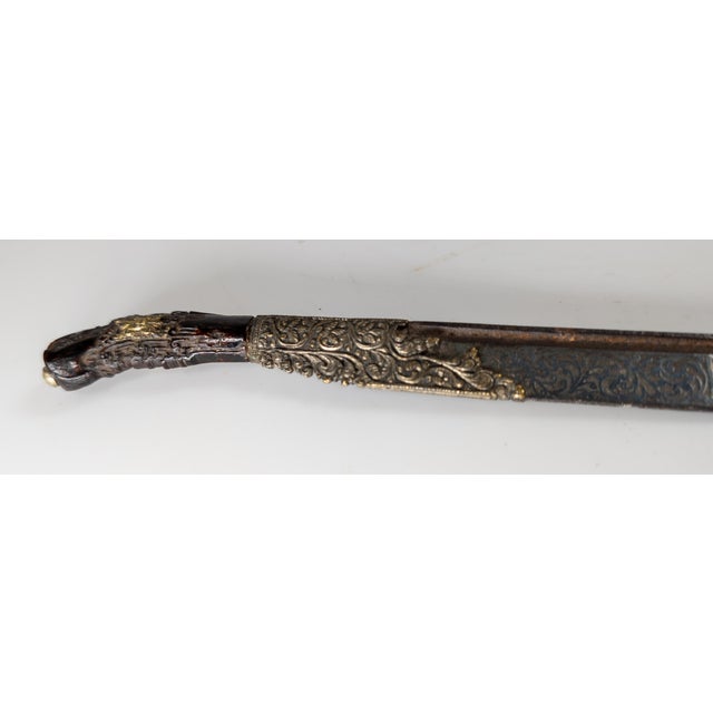 18th or 19th Century Mughal Piha Kaetta Dagger From Island of Sri Lanka For Sale - Image 4 of 14