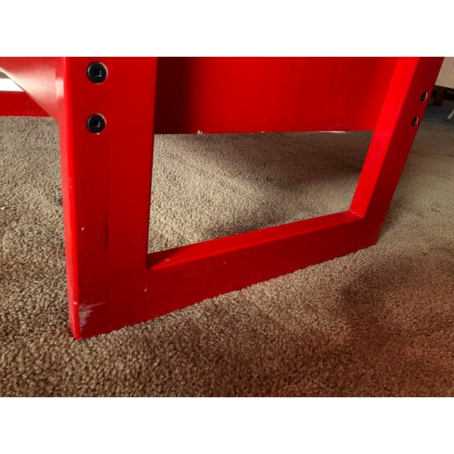 Red 1970s Red Three Drawer Modern Dresser For Sale - Image 8 of 12