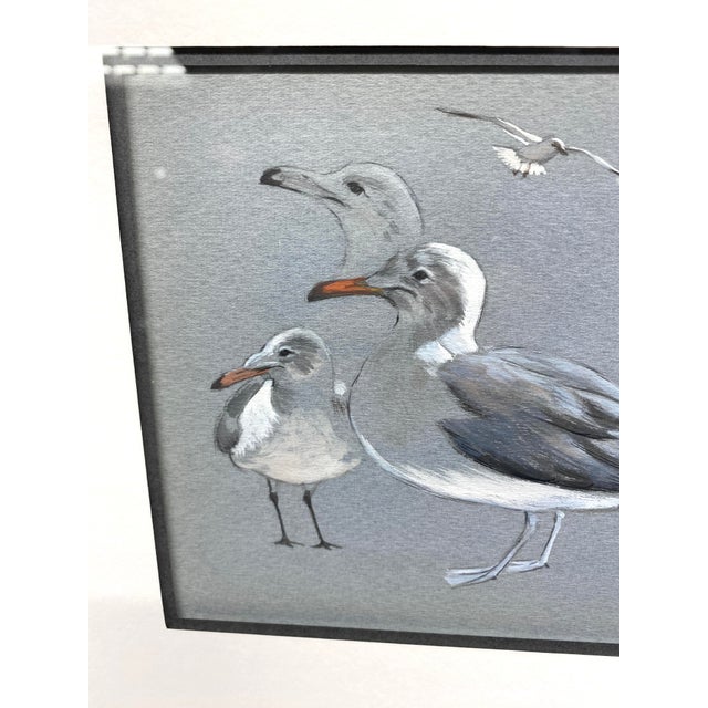 Original William Timmins (American, 1915–1985) Seagulls Painting — Mid‑20th‑Century Monterey Coastal Scene For Sale - Image 4 of 9