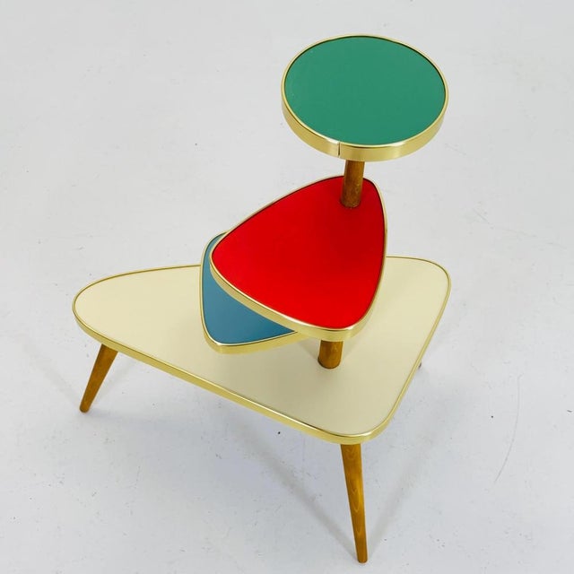 Wood Large Mid-Century Minimalist Plant Stand, Germany, 1950s For Sale - Image 7 of 11
