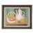 Mid-Century Modern 'Teapot and Fruits' Vintage Original Still Life Oil Painting, Framed For Sale