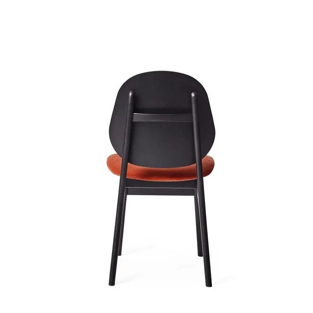 Noble Chair in Black Lacquered Beech and Brick Red by Warm Nordic For Sale - Image 4 of 6