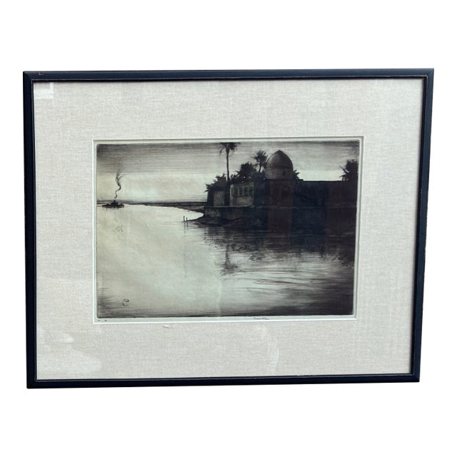 Charles William Cain, Orientalist - Tigris Night (Ezra's Tomb), Ca 1935 For Sale