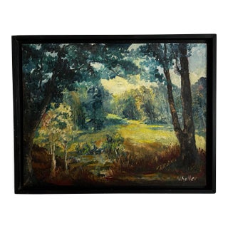 Mid Century Modern 1960’s Large Impressionist Landscape Oil Painting For Sale