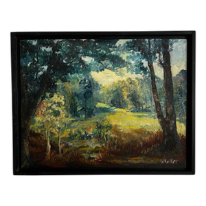 Mid Century Modern 1960’s Large Impressionist Landscape Oil Painting
