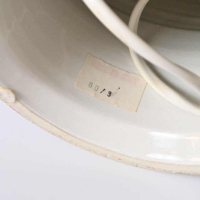 Red White Ceramic Table Lamp by Aldo Londi for Bitossi, 1970s For Sale - Image 8 of 11