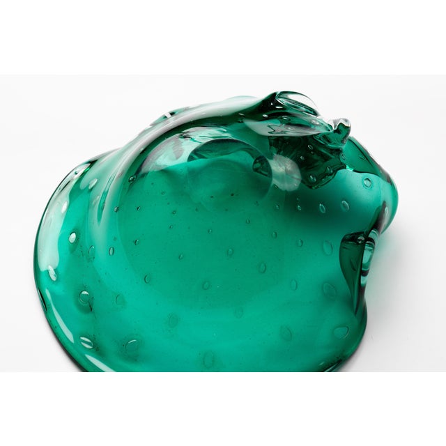 Glass Seguso Emerald Green Murano Glass Seashell Decorative Dish For Sale - Image 7 of 13