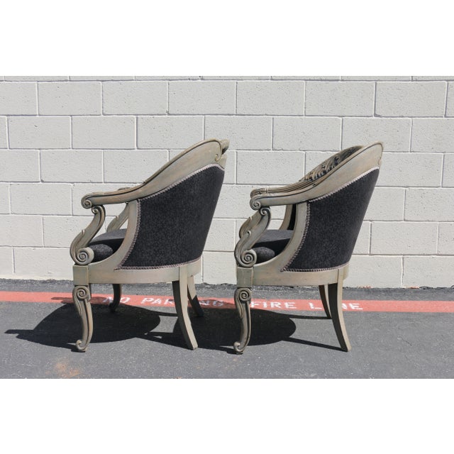 Pair of Italian Style Carved Wood Armchairs, 1990s For Sale - Image 13 of 18
