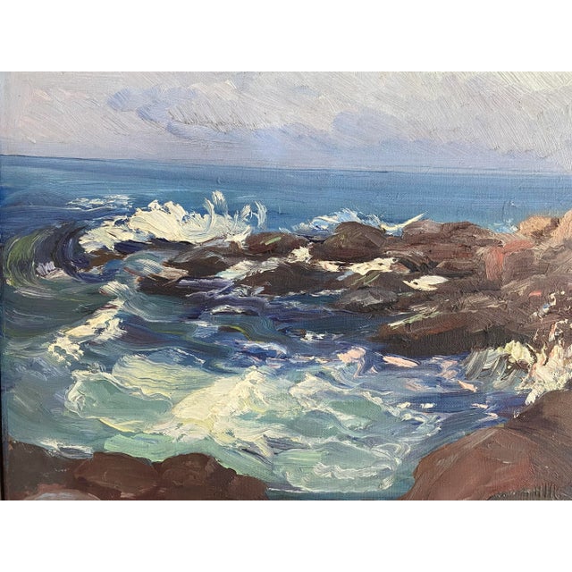 Early California Seascape Oil Painting Lawrence Brunner For Sale - Image 4 of 7