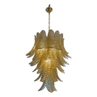 Golden Fern Lamp in Murano Glass, 1960s For Sale