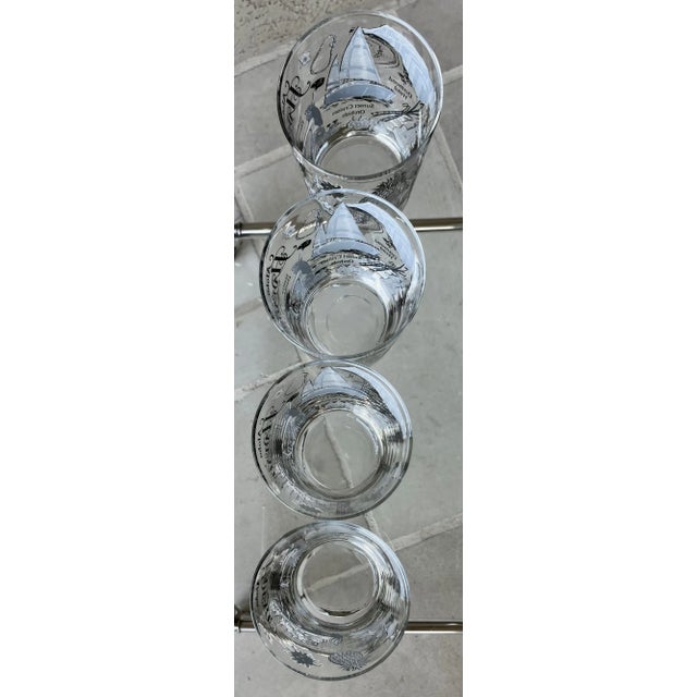 Glass Circa 1980 “Aloha Hawaii”-Themed Lowball Glasses Attributed to Federal Glass – Set of 4 For Sale - Image 7 of 18