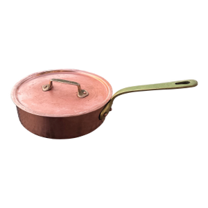 Bazaar Francais New York '666' Copper Fry Pan With Lid 8" Made in France