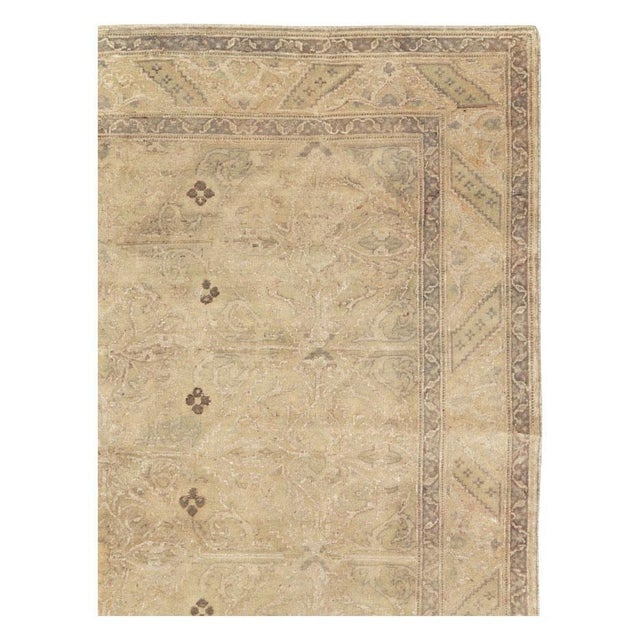 Rustic Galerie Shabab Collection Mid-20th Century Handmade Turkish Sivas Accent Rug in Cream and Mauve For Sale - Image 3 of 10