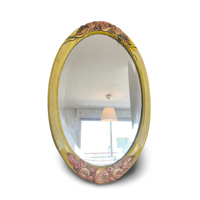 Art Deco Ceramic Wall Mirror, France, 1920 For Sale - Image 9 of 9