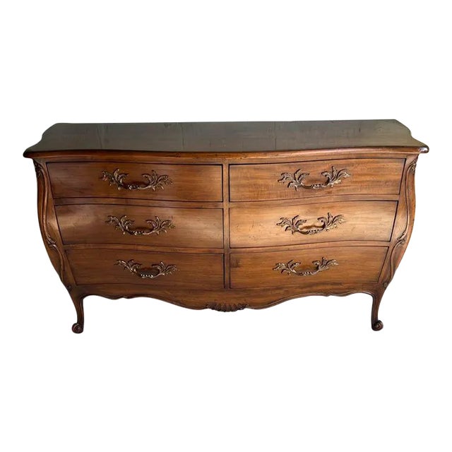 Early 20th Century Vintage French Provincial Louis XV Style Fruitwood Bureau Dresser For Sale