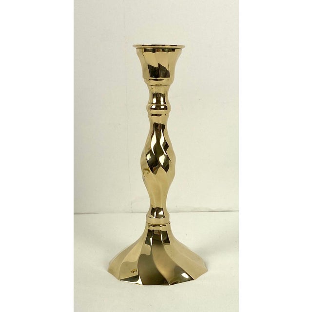 Rosenthal Modern Brass Candlesticks in Original Velvet Covered Box For Sale - Image 4 of 5