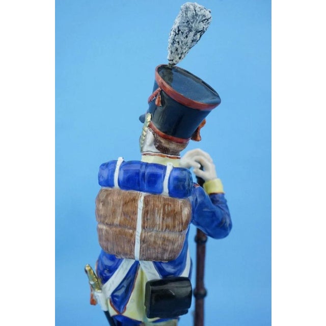 20th Century Porcelain Napoleonic Soldier of the Neuchatel Battalion from Carl Thieme's Potschappel Factory For Sale - Image 17 of 18