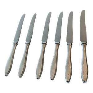 Vintage Mappin & Webb Sterling Silver Knives With Finger Point Stainless Blade - Set of 6