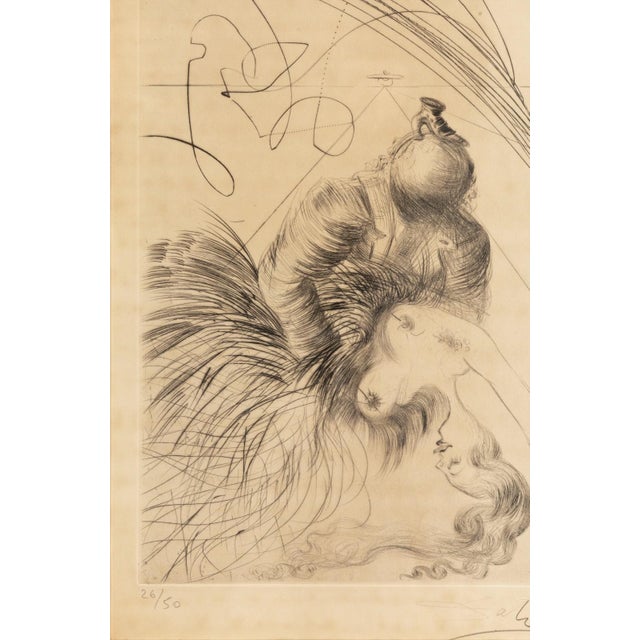 Yellow Salvador Dali Femme a La Chaussure (Woman With Shoe) 1968 Signed Etching 26/50 For Sale - Image 8 of 8