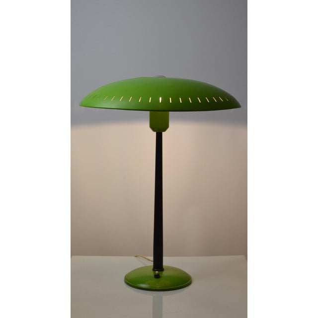Mid-Century Modern Green Table Lamp by Louis Kalff for Philips, Netherlands, 1960s For Sale - Image 3 of 18