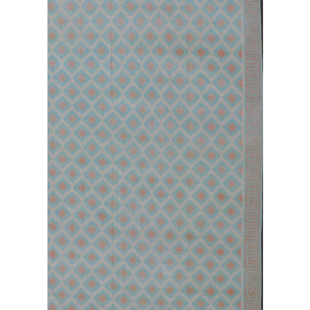 Modern Mid 20th Century Large VintageIndian Cotton Dhurrie Collection of Thomas Britt For Sale - Image 3 of 8