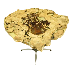 Handcrafted Banyon Wafer Steel Bistro Table