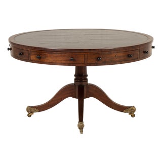 19th Century English Regency Mahogany Drum Table For Sale