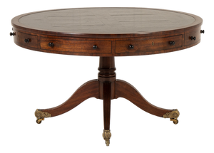 19th Century English Regency Mahogany Drum Table