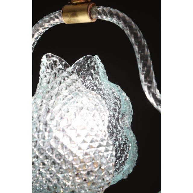 Blue 1950s Art Deco Charming Light Blu Murano Glass Chandelier by Barovier E Toso For Sale - Image 8 of 16