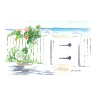 Martha Stiles Beach Watercolor For Sale