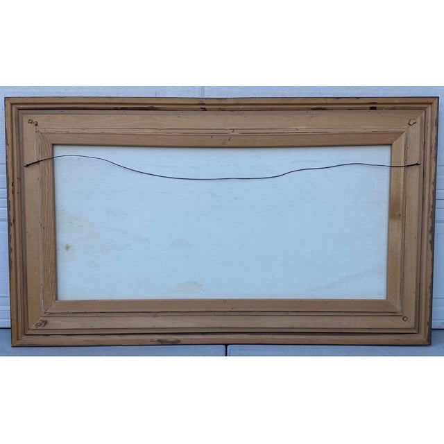 Listed Artist William Hoffman X Large Gold Gilt Framed Sunset Seascape 1970 For Sale - Image 18 of 18