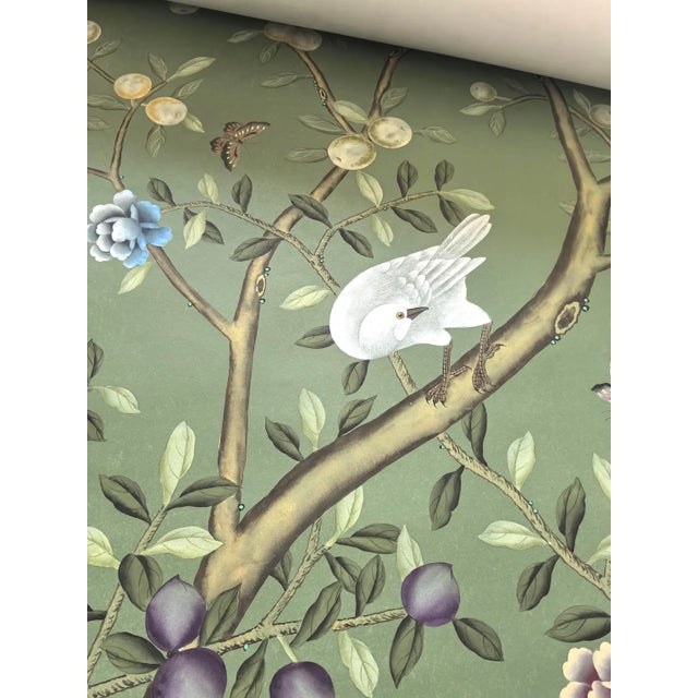 Not Yet Made - Made To Order 36"*96", a Set of 18th Century Style Chinoiserie Handmade Wallpaper, Vintage , Antique Style, Chinoiserie, Interior Wall Decor For Sale - Image 5 of 13