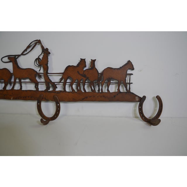 American Metal Horseshoe Coat Rack For Sale - Image 3 of 6