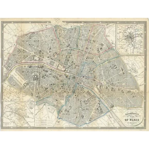 Antique Map by Gall and Inglis, 1843 For Sale