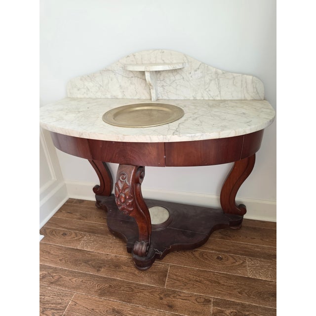 Antique Mahogany and Marble Wash Stand For Sale In Cleveland - Image 6 of 9