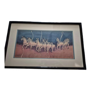 1994 Edwin Salomon Framed Limited Edition Fine Art Serigraph, "Serengeti Rainbow" For Sale