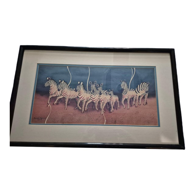 1994 Edwin Salomon Framed Limited Edition Fine Art Serigraph, "Serengeti Rainbow" For Sale