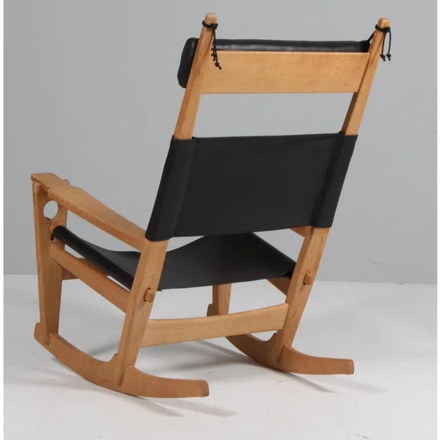 Wood Rocking Lounge Chair attributed to Hans J. Wegner for Getama, 1970s For Sale - Image 7 of 9
